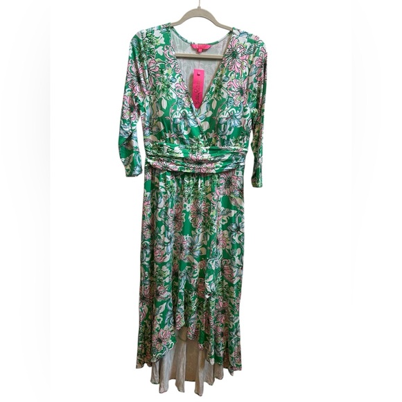 Lilly Pulitzer Moana Maxi Dress Spearmint Blossom Sz Large NEW Green‎ Floral - Picture 4 of 9
